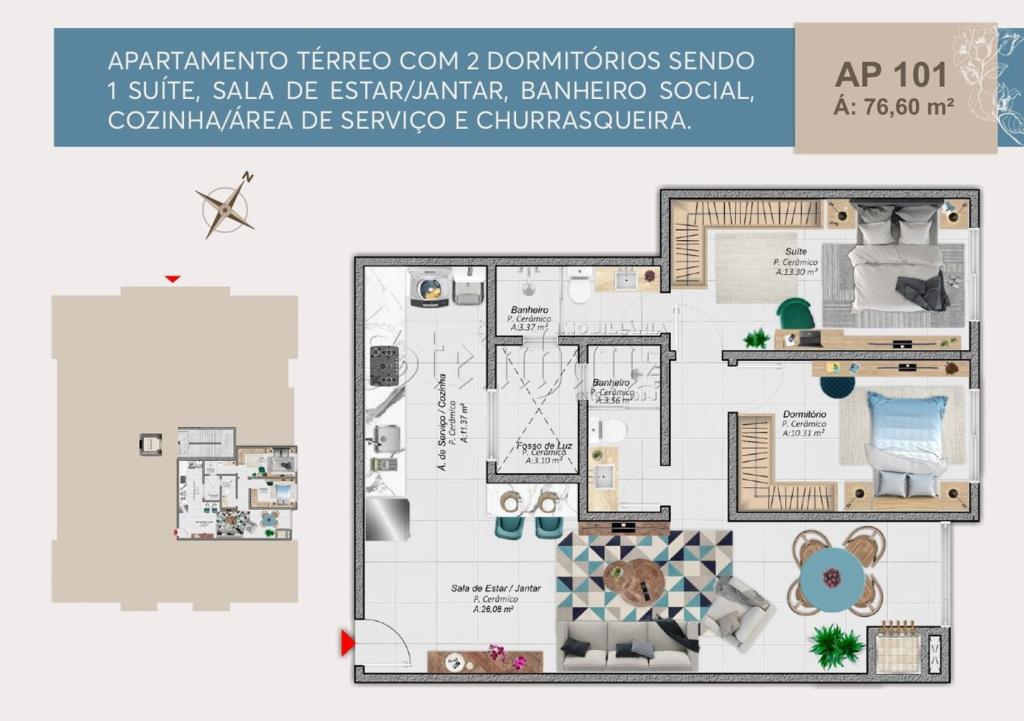 Apartamento Código 10755 para Venda no bairro Cachoeira do Bom Jesus na cidade de Florianópolis