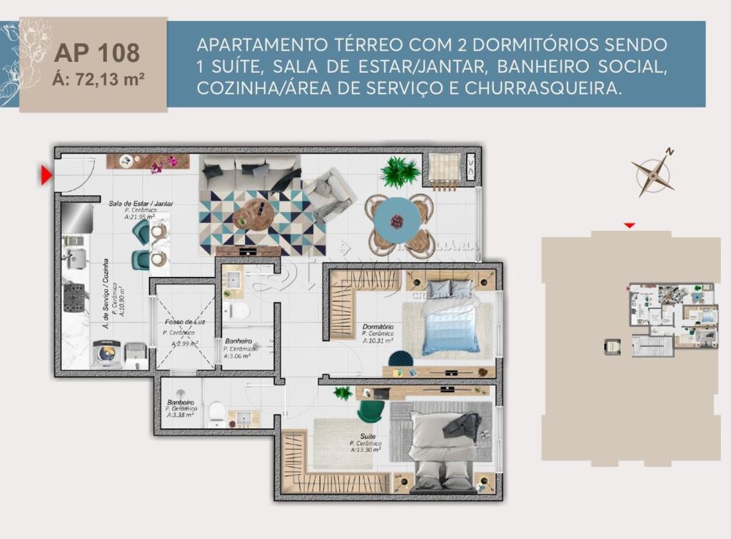 Apartamento Código 10756 para Venda no bairro Cachoeira do Bom Jesus na cidade de Florianópolis